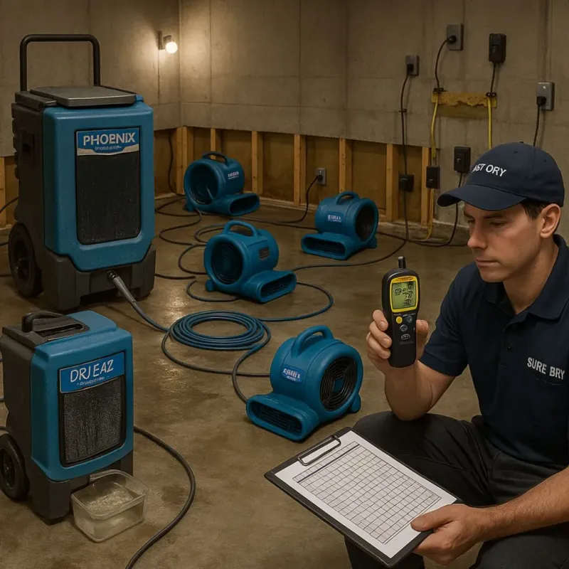 Structural Drying and Dehumidification process in Americus, GA